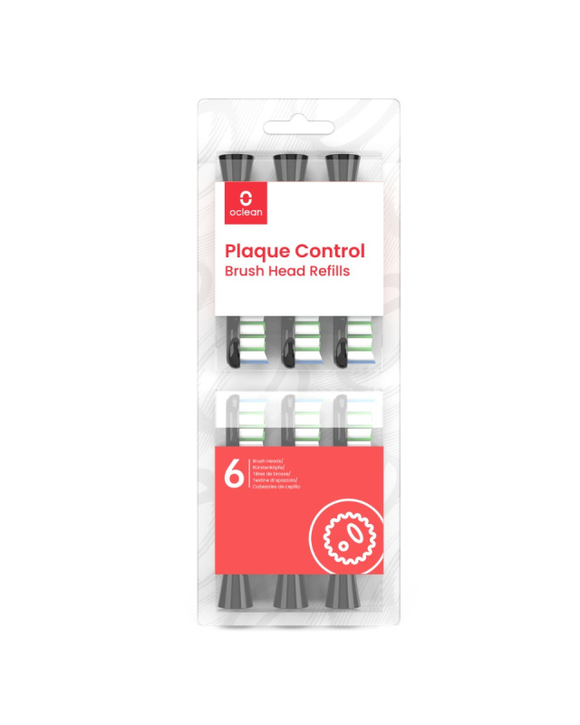 OCLEAN Náhradní hlavice Plaque Control Medium P1C5 B06 Černé 6 kusy
