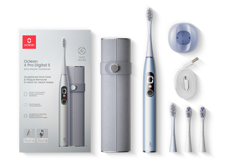 Oclean X Pro Digital sonický zubní kartáček + náhradní hlavice Silver