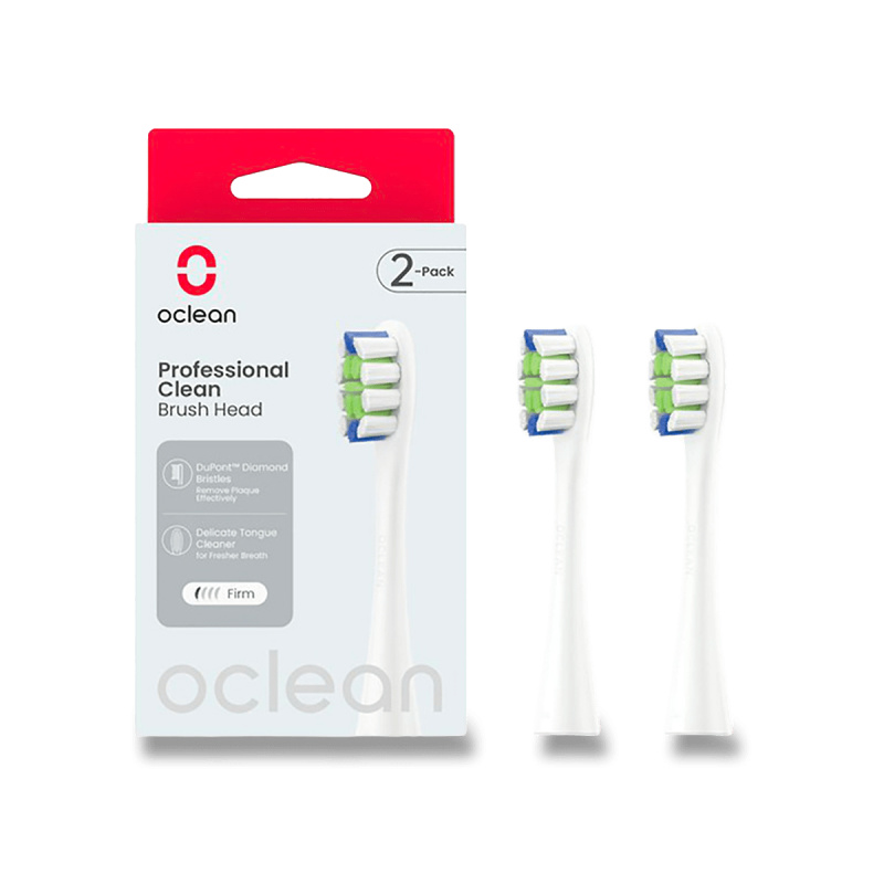 Oclean Náhradní hlavice pro zubní kartáčky Professional clean, 2 kusy (bílá)