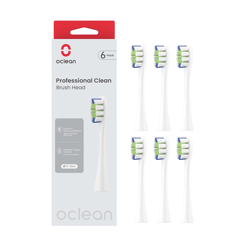 Oclean Náhradní hlavice pro zubní kartáčky, 6 kusů (černá)