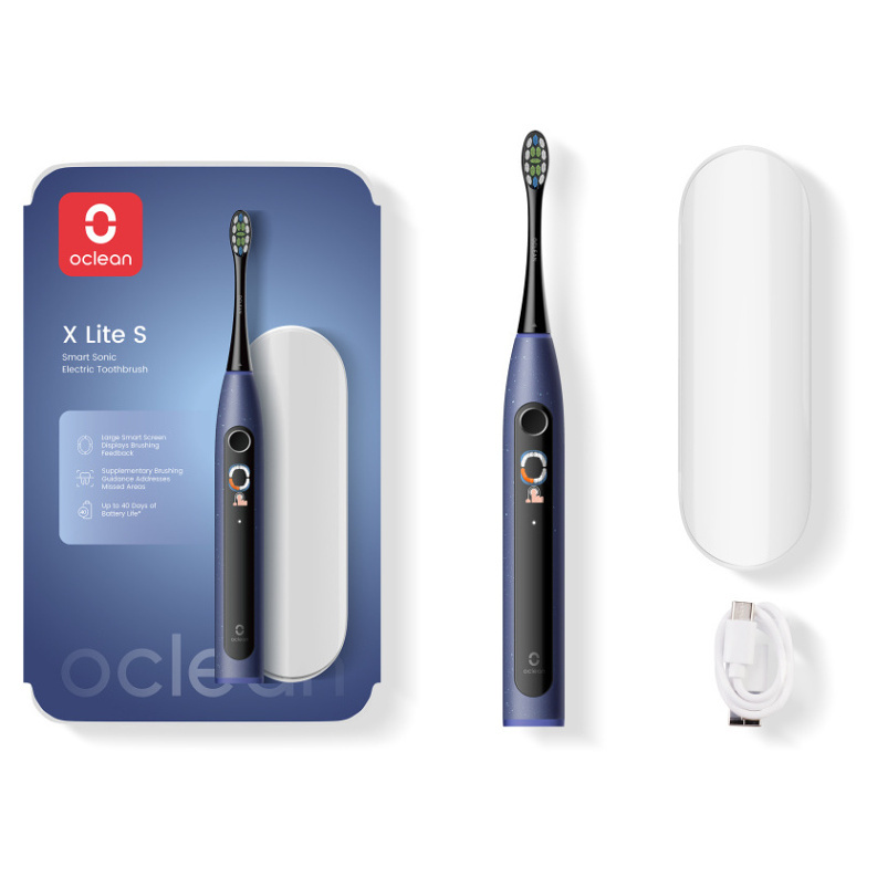 Oclean X Lite Set sonický zubní kartáček s cestovním pouzdrem Dark Blue 1 ks