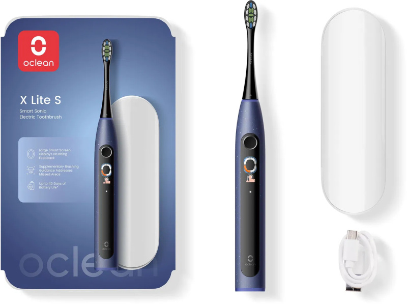 Oclean X Lite Set sonický zubní kartáček s cestovním pouzdrem Dark Blue 1 ks