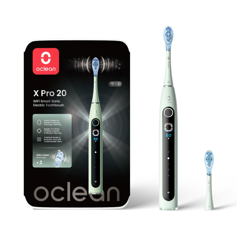 Oclean X Pro 20 sonický zubní kartáček + náhradní hlavice Green 1 ks