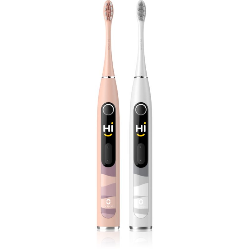 Oclean X10 Set sonický elektrický zubní kartáček DUO BALENÍ Pink & Silver