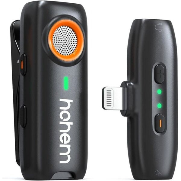 Hohem Bluetooth mikrofon s konektorem 1TX + 1RX (Lightning) Černá