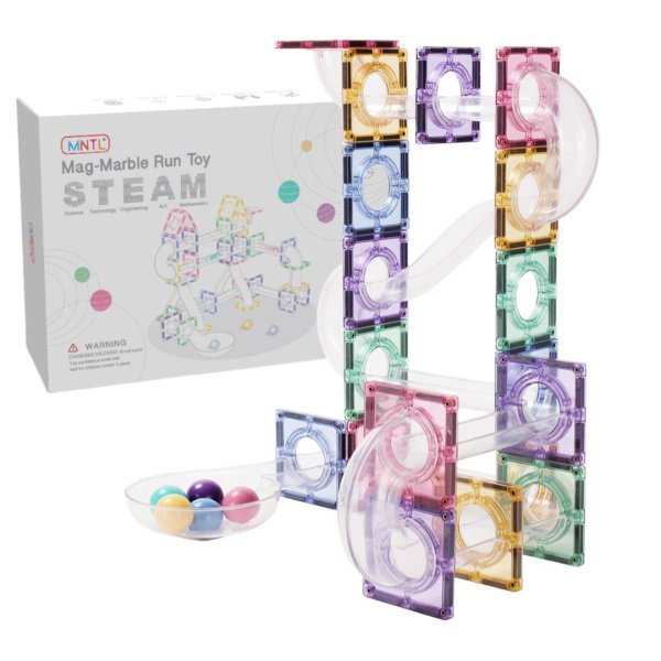MNTL - Magnetická stavebnice Run toy Pastel - 80 ks MNTL