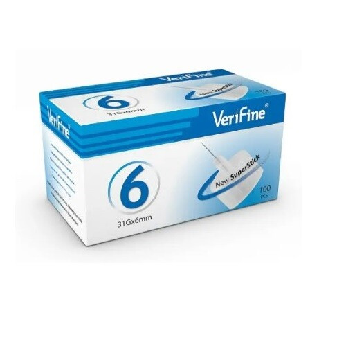 VERIFINE 6 Inzulínové jehly 31G 0.25 x 6mm 100 ks