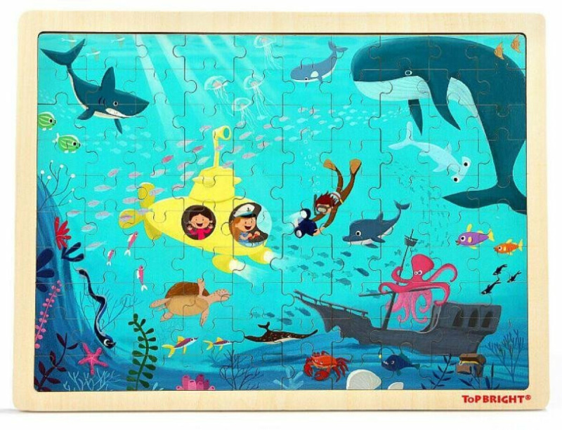TOP BRIGHT Dřevěné puzzle Na mořském dně 100 dílků