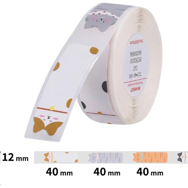 Niimbot štítky T 12x40mm 160ks pro D11, D11-M, D110, D110-H Kočky