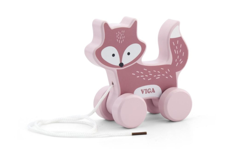 Dřevěná tahačka liška