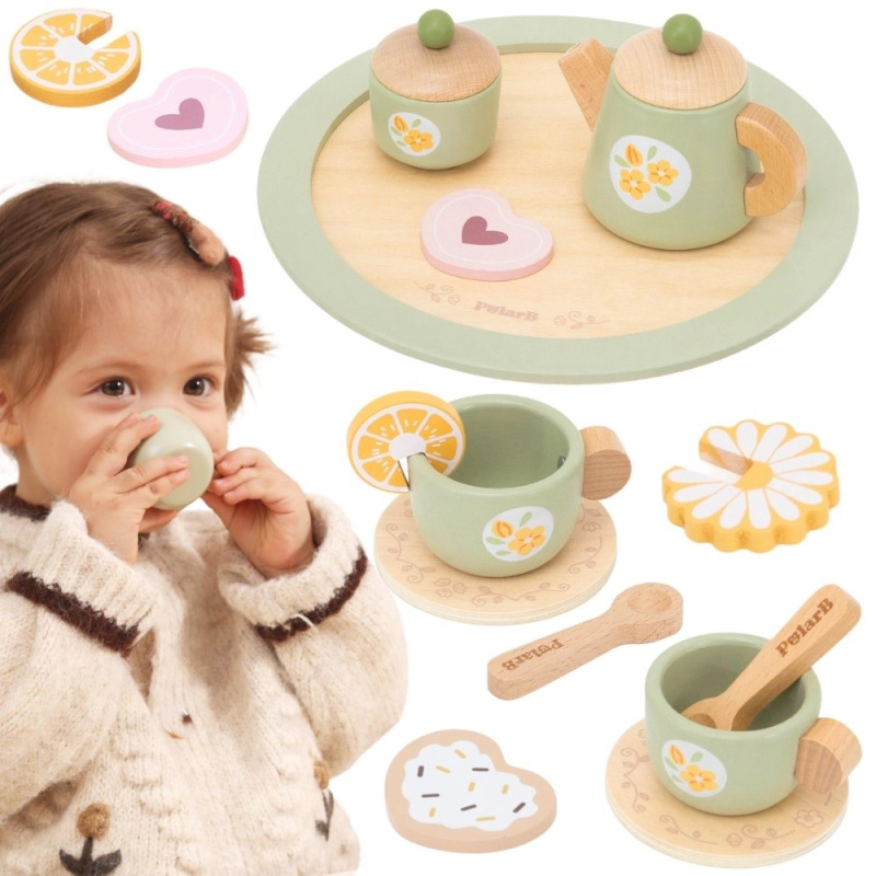 Viga dřevěný jarní čajový set – 15 dílů