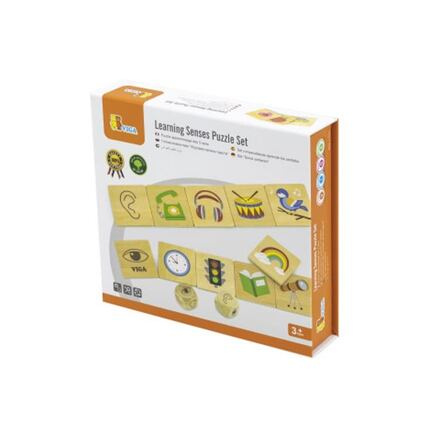 VIGA vzdělávací hra dřevěné puzzle na učení smyslů