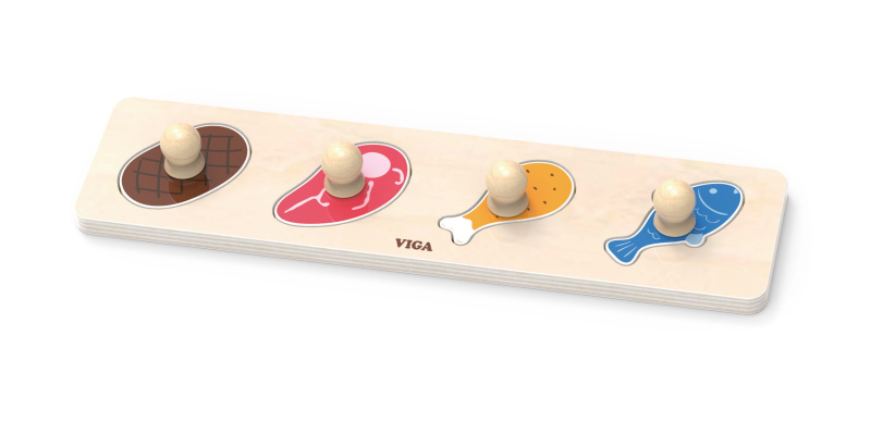 Viga první vkládací puzzle s úchyty – jídlo