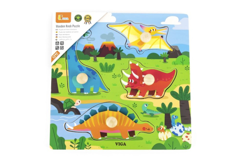 Viga Toys puzzle s odznaky Dinosauři