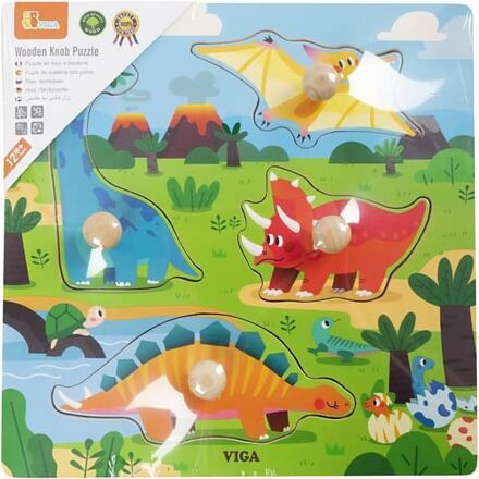 Viga Toys puzzle s odznaky Dinosauři