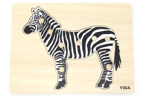 Viga 44603 Montessori Puzzle zebra