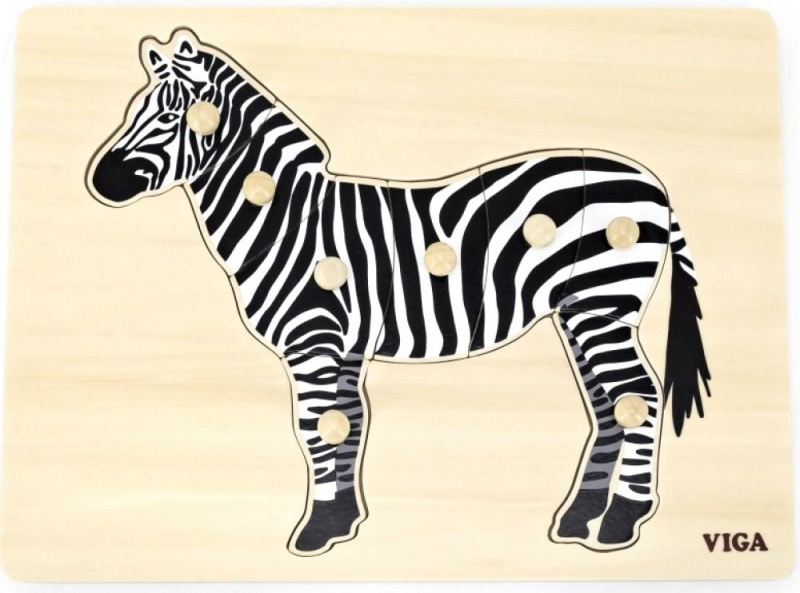 Viga 44603 Montessori Puzzle zebra