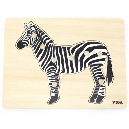Viga 44603 Montessori Puzzle zebra