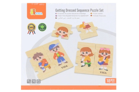 Dřevěné puzzle oblékání