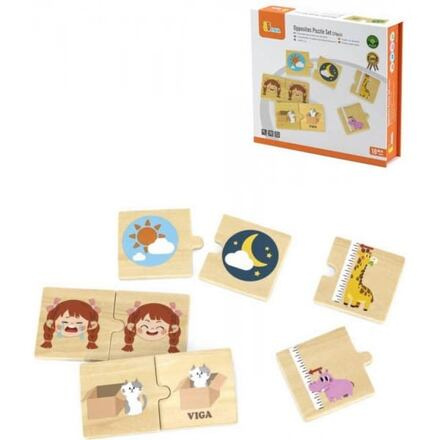 Dřevěné puzzle s protikladnými obrázky VIGA