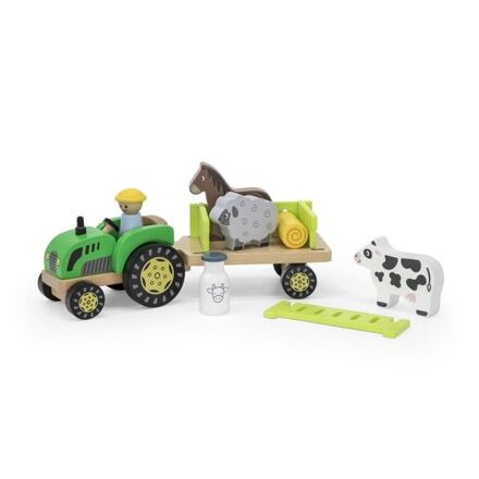 Viga Dřevěný traktor se zvířátky