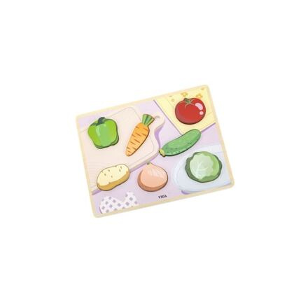 Dřevěné puzzle zelenina Montessori VIGA