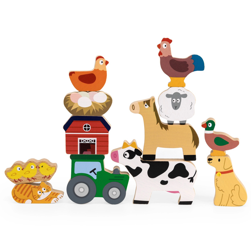 Dřevěná balanční sada farma