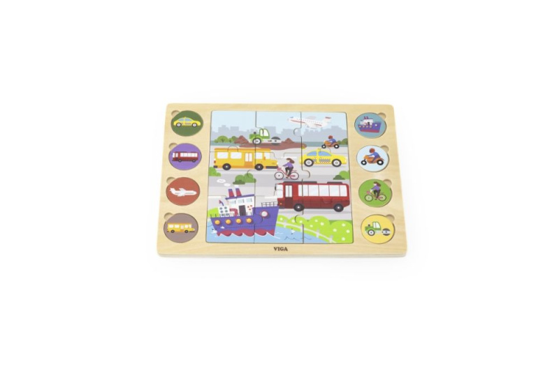 Puzzle 2v1 Vozidla - skládačka a hra Najdi stín