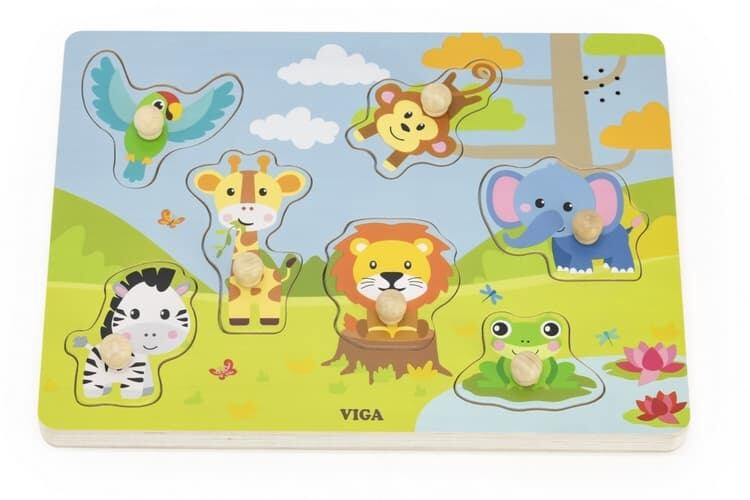 Zvukové puzzle Viga exotická zvířata