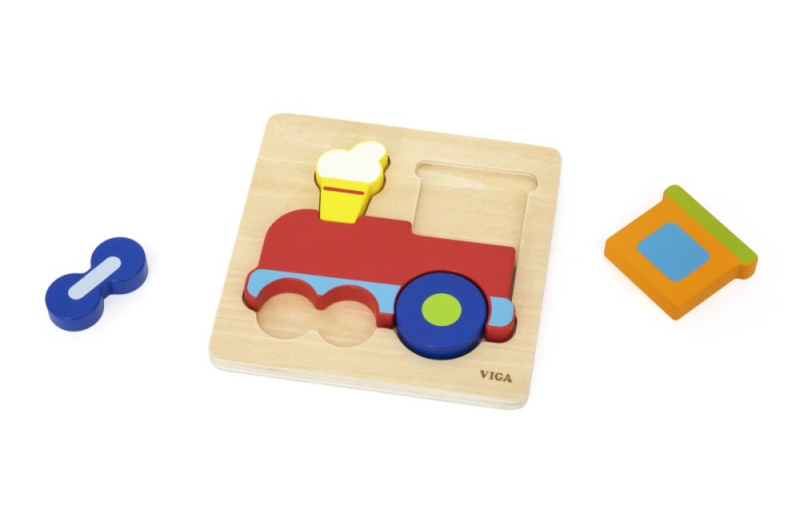 dřevěná montessori vkládačka vlak VIGA