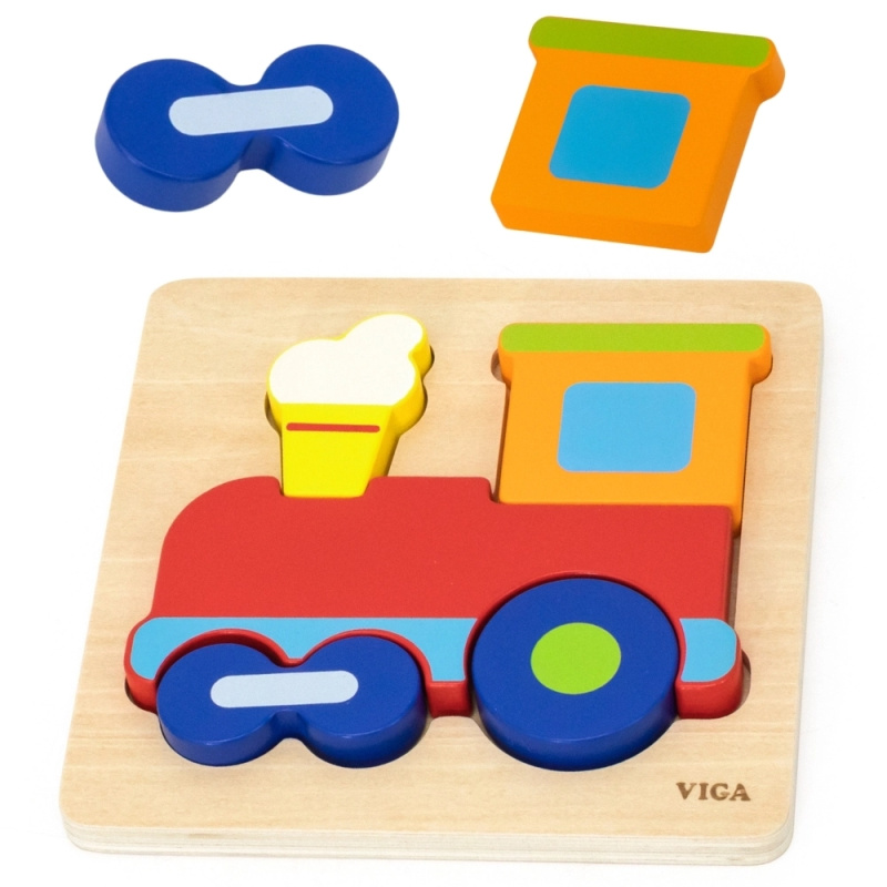 dřevěná montessori vkládačka vlak VIGA