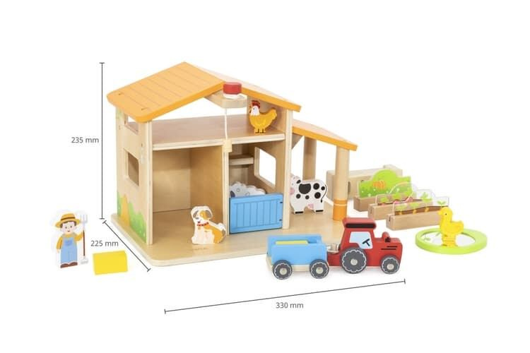 VIGA Dřevěná farma s domem a traktorem