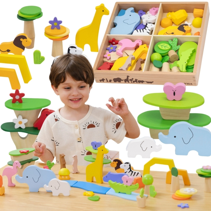 Viga dřevěná sada tropické příběhy, 55 dílů