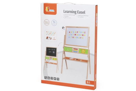 Dřevěná oboustranná vzdělávací tabule s počítadlem a hodinami