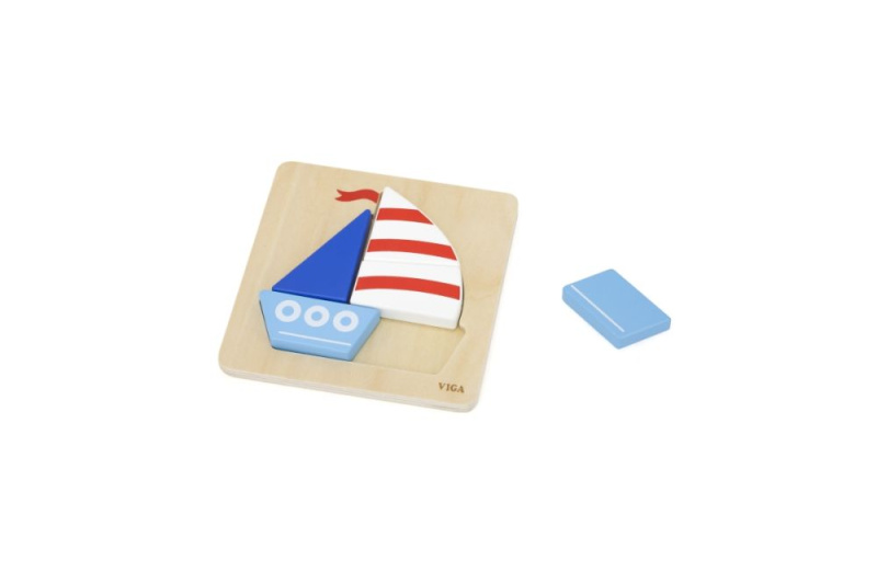 Dřevěné puzzle – plachetnice pro nejmenší