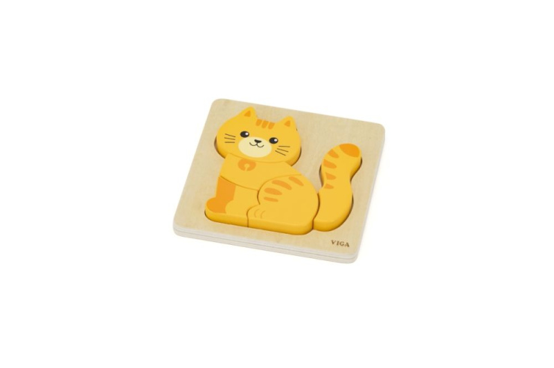 Dřevěné puzzle pro nejmenší – kočička