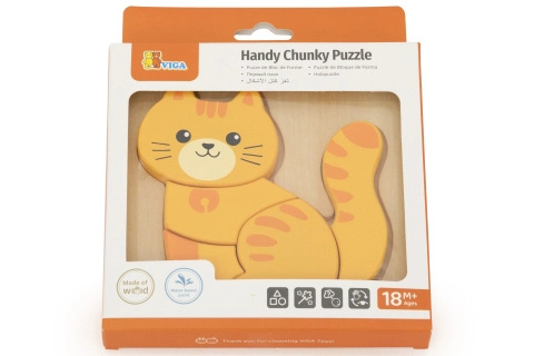 Dřevěné puzzle pro nejmenší – kočička