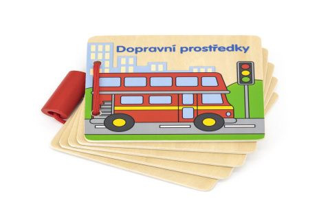 Viga dřevěná knížka - dopravní prostředky český jazyk