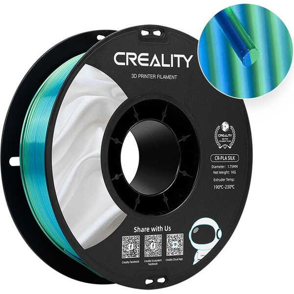 Creality CR-Silk filament 1,75 mm 1 kg modrá/zelená Modrá/zelená