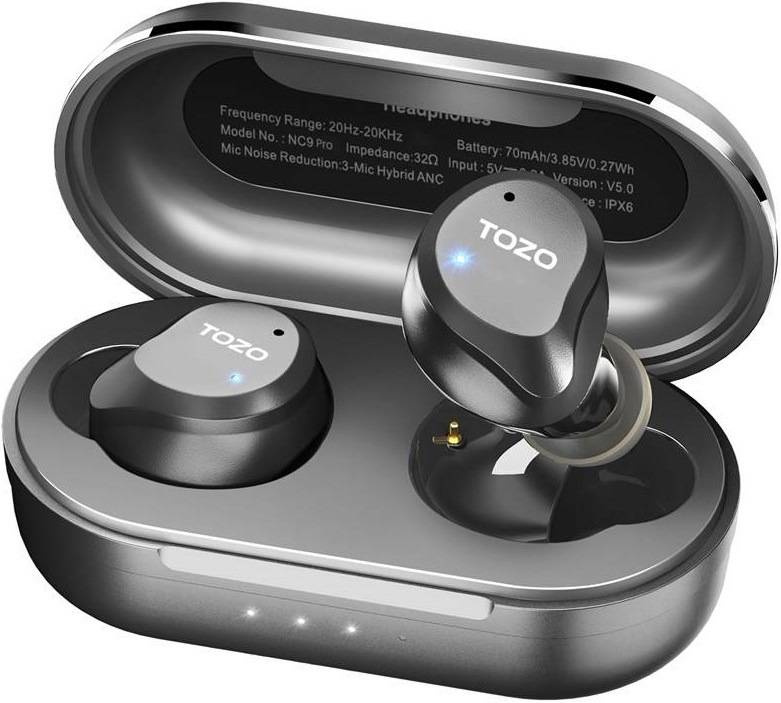 Bezdrátová sluchátka TOZO NC9 Pro / 14-20000 Hz / Bluetooth 5.3 / IPX6 / černá Varianta: ivi1