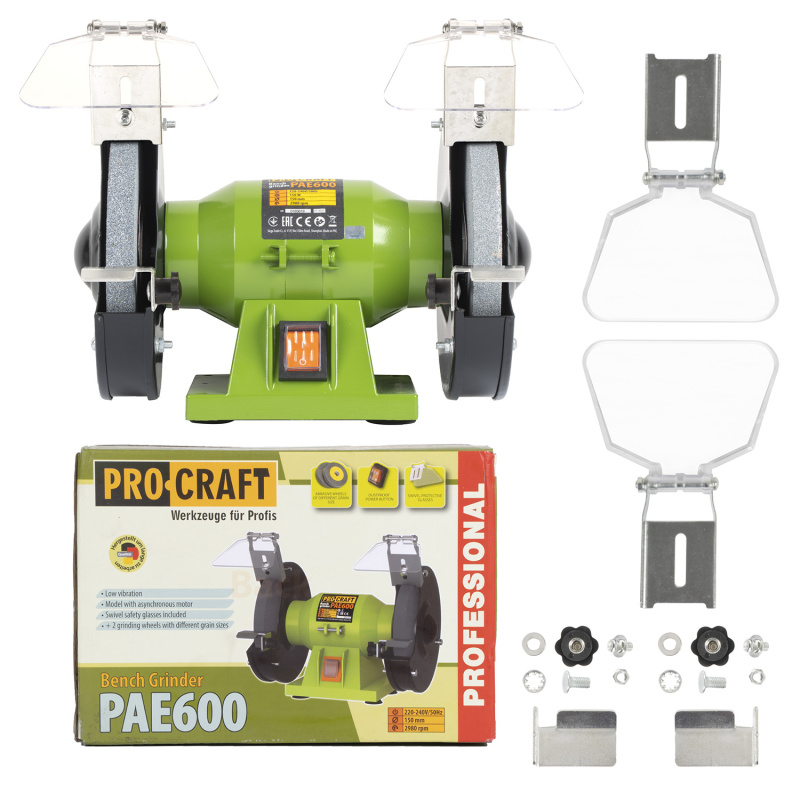 Procraft PAE600 - stolní dvoukotoučová bruska, 150 W