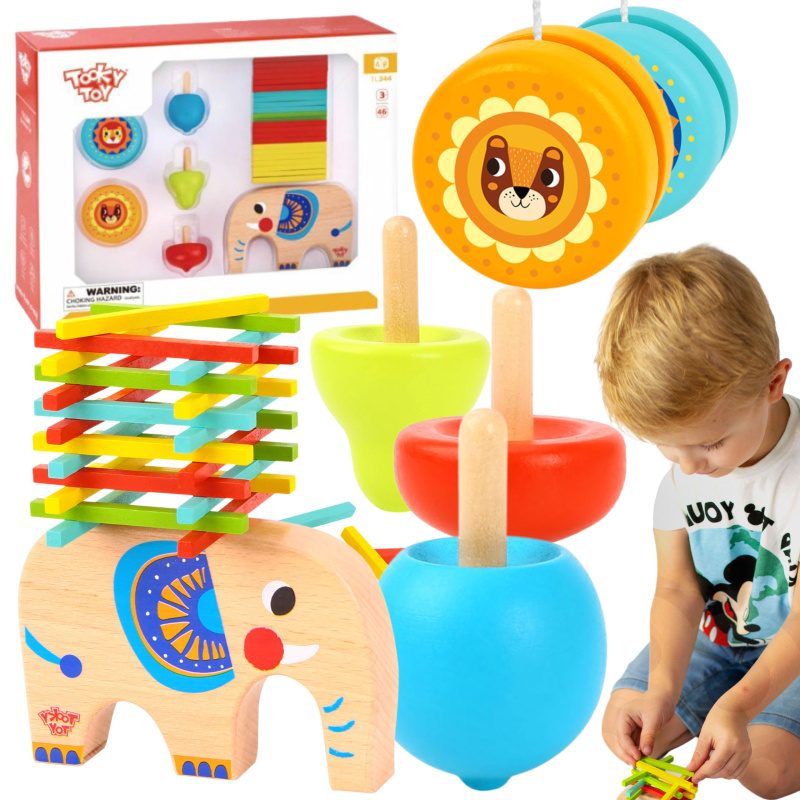 Sada her zručnosti se slonem TOOKY TOY - 46 dílků