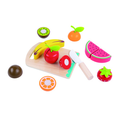 Tooky Toy Dřevěná sada krájení ovoce