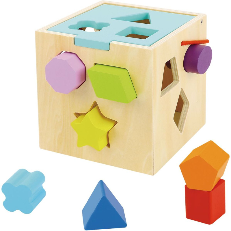 Dřevěná kostka s tvary TOOKY TOY