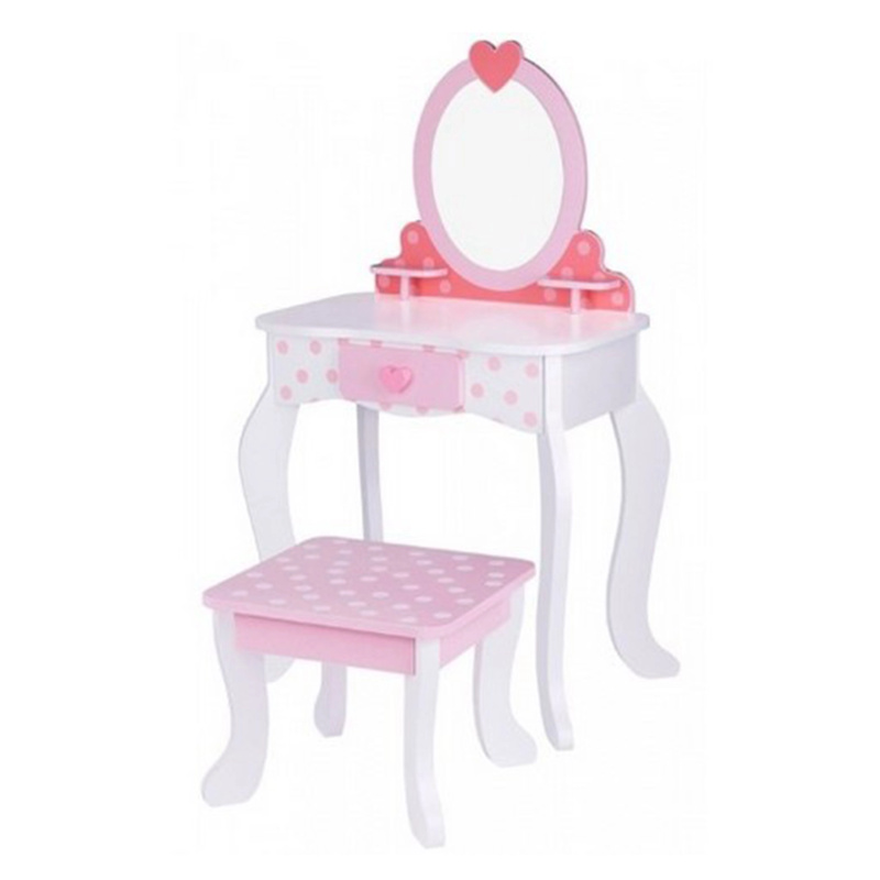Dřevěný toaletní stolek s židličkou od Tooky Toy