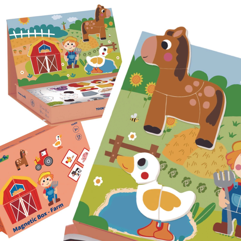 Tooky Toy Magnetická Skládačka Farma Puzzle