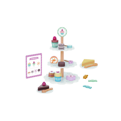 Dřevěný stojan na zákusky pro děti