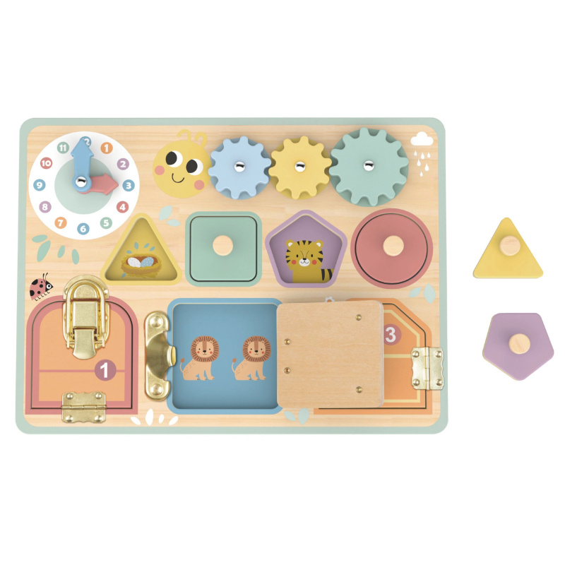 Tabule manipulativní zámky zubatky sorter hodiny Tooky Toy