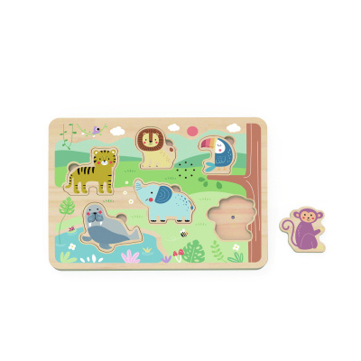 Tooky Toy Dřevěné Interaktivní Puzzle Zvířátka