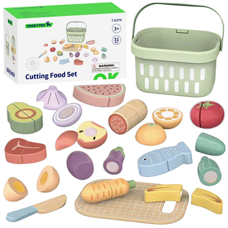Dřevěný set na krájení potravin Tooky Toy
